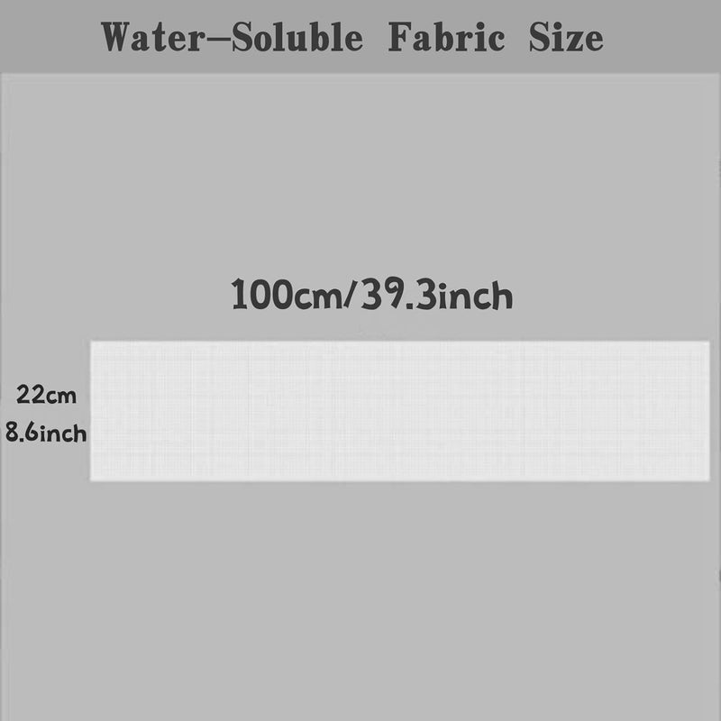 LZCSXON Water Soluble Canvas Cloth,14 Count Aida Cloth,Water Soluble Cross Stitch Canvas,Disappear in Water DIY Handmade Embroidery Sewing Accessories. (100 x 22cm), White - Image 2